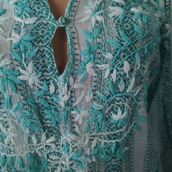 Raj Tops Raj Womens Embroidered Lightweight Tunic Size Xl Light